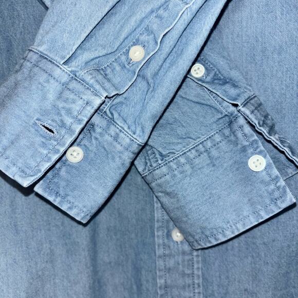 Everlane Chambray Shirt Dress Women's XS/0 Light Wash Blue Long Sleeves cotton - Picture 11 of 16